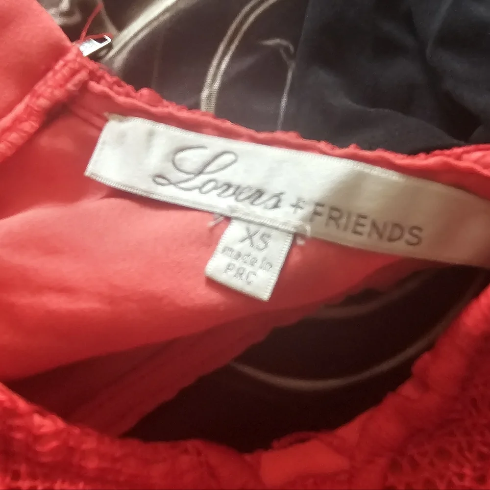 LOVERS + FRIENDS / REVOLVE Red Caspian Lace Overlay Dress - XS - Picture 11 of 11